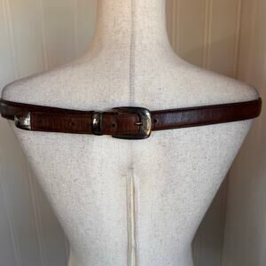 Vintage 90s Brown Leather Belt 36